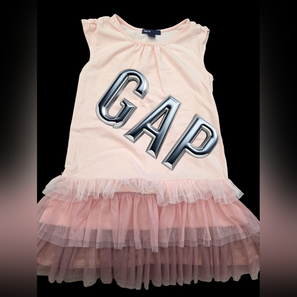 *0901 Gap ruffled dress girls size S 6-7